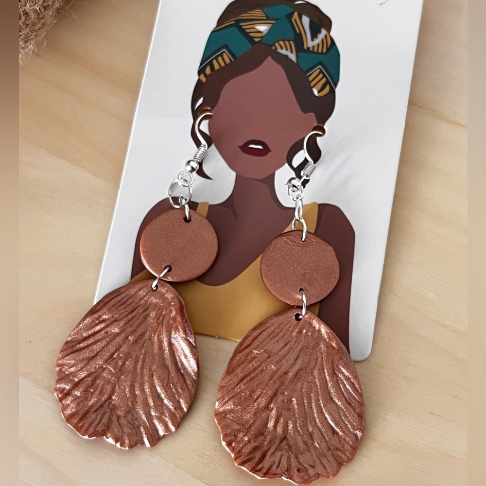 Elegant Brown Leaf Drop Earrings